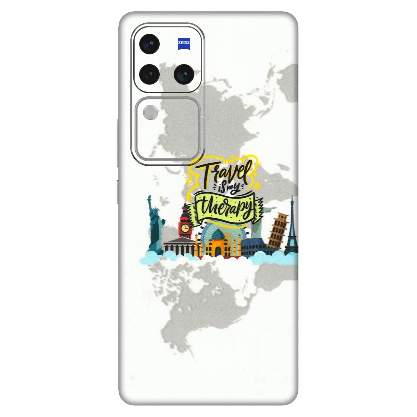 VIVO Z/V/X/T/U/S Series Phone Skins (All Models) - Travel Therapy - 3D Embossed Finish (L-199) Vivo V30 Pro (5G)