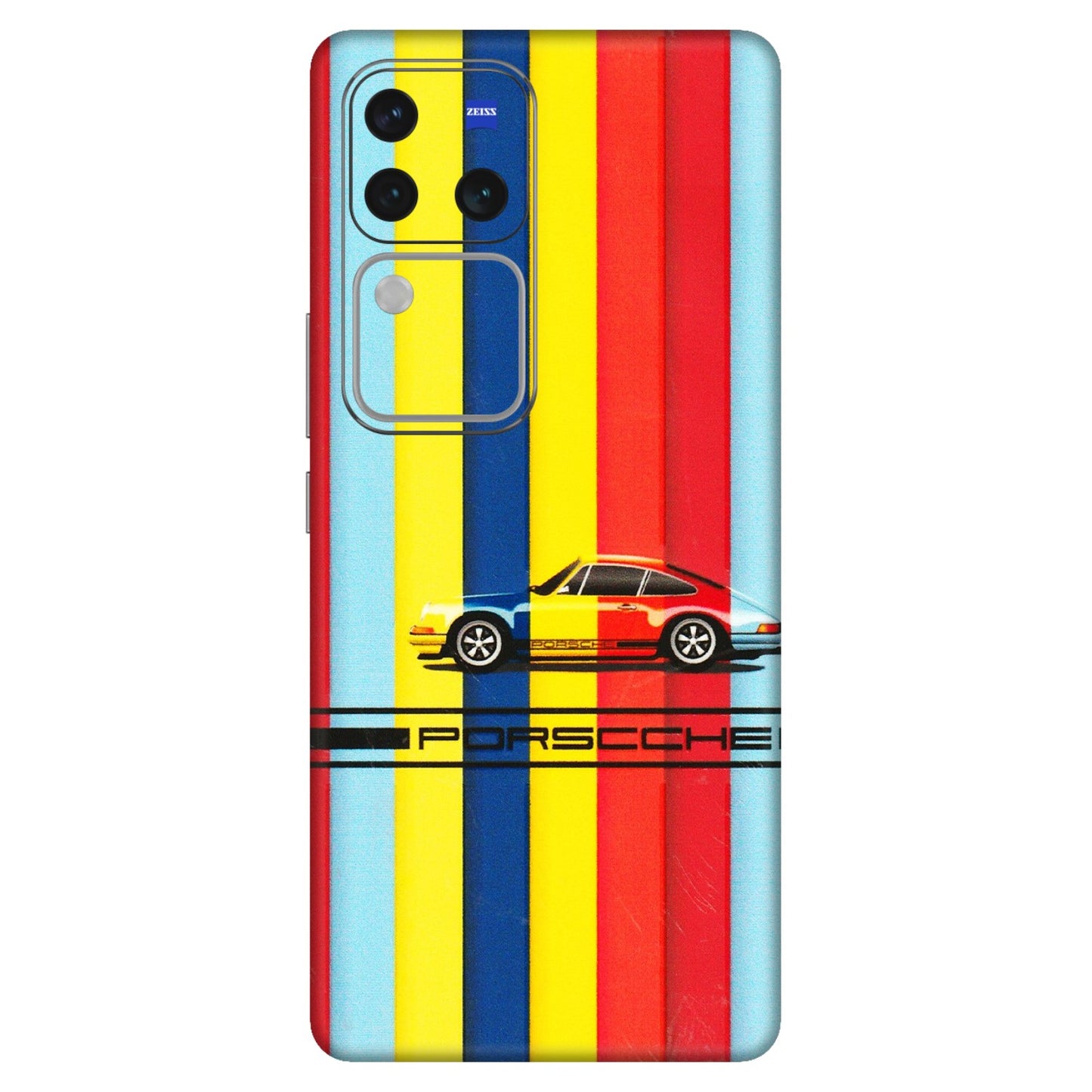 VIVO Z/V/X/T/U/S Series Phone Skins (All Models) - Multicolour Porche - 3D Embossed Finish (L-39) Vivo V30 Pro (5G)