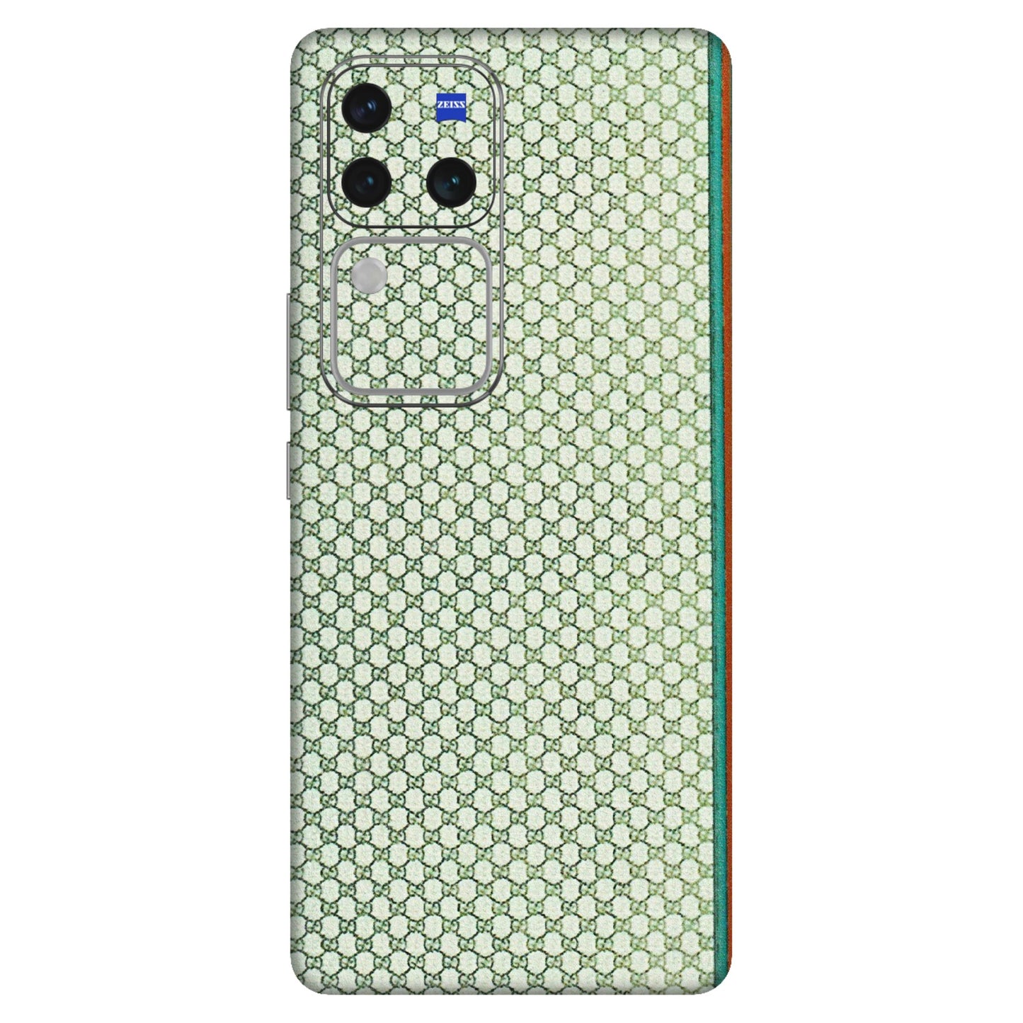 VIVO Z/V/X/T/U/S Series Phone Skins (All Models) - Gucci Fabric Pattern - 3D Embossed Finish (L-73) Vivo V30 Pro (5G)
