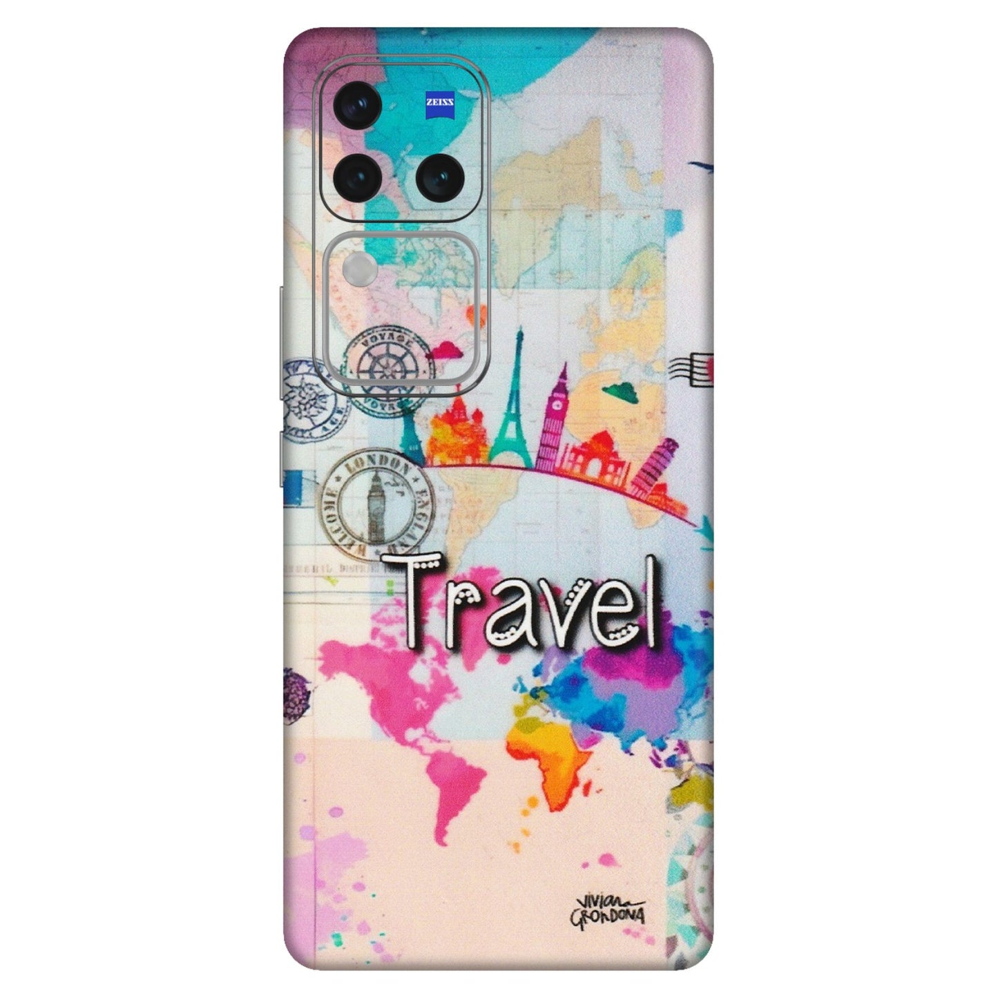 VIVO Z/V/X/T/U/S Series Phone Skins (All Models) - Travel The Wonders - Matte Finish (M-108) Vivo V30 Pro (5G)