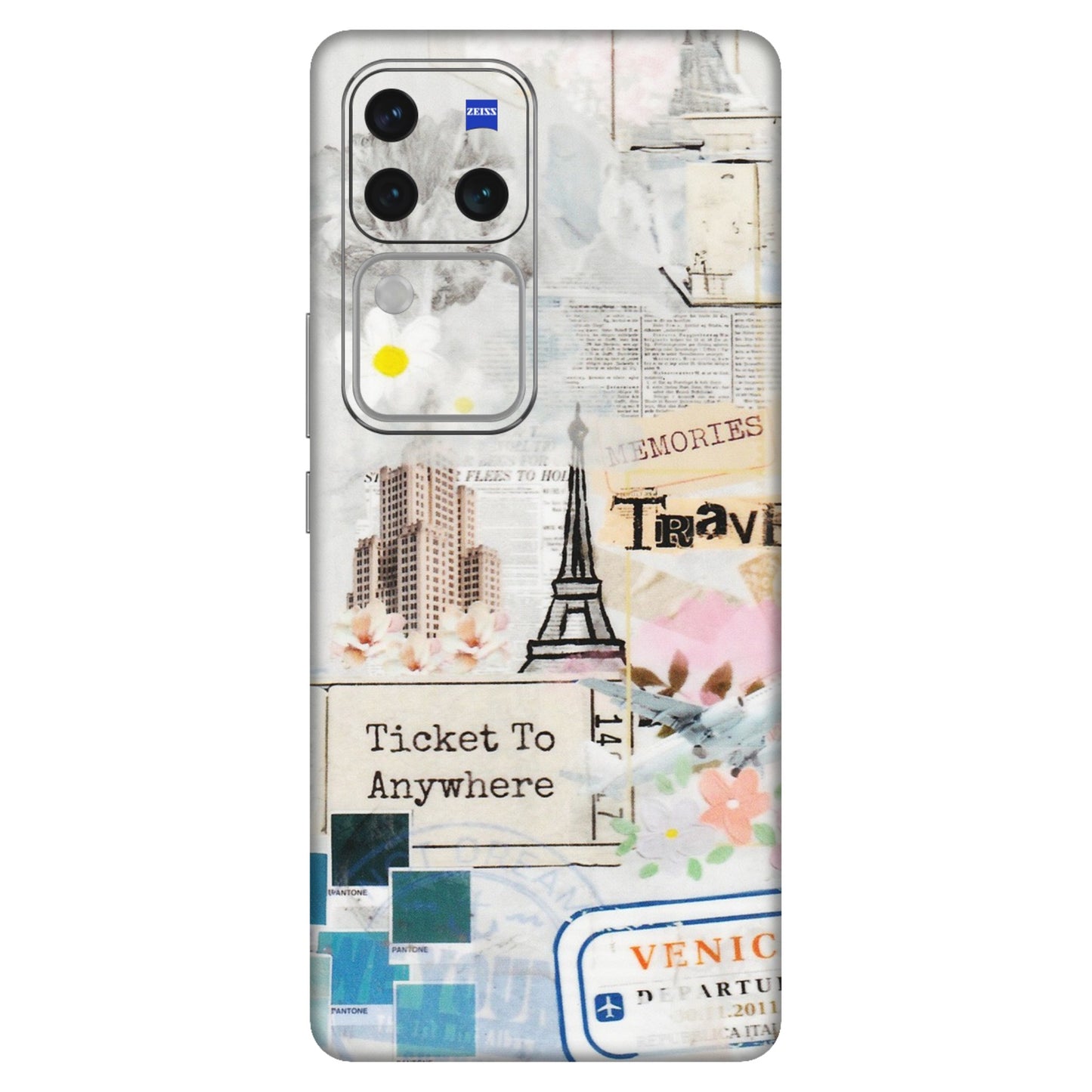 VIVO Z/V/X/T/U/S Series Phone Skins (All Models) - Travel Memories - Transparent Finish (T-09) Vivo V30 Pro (5G)