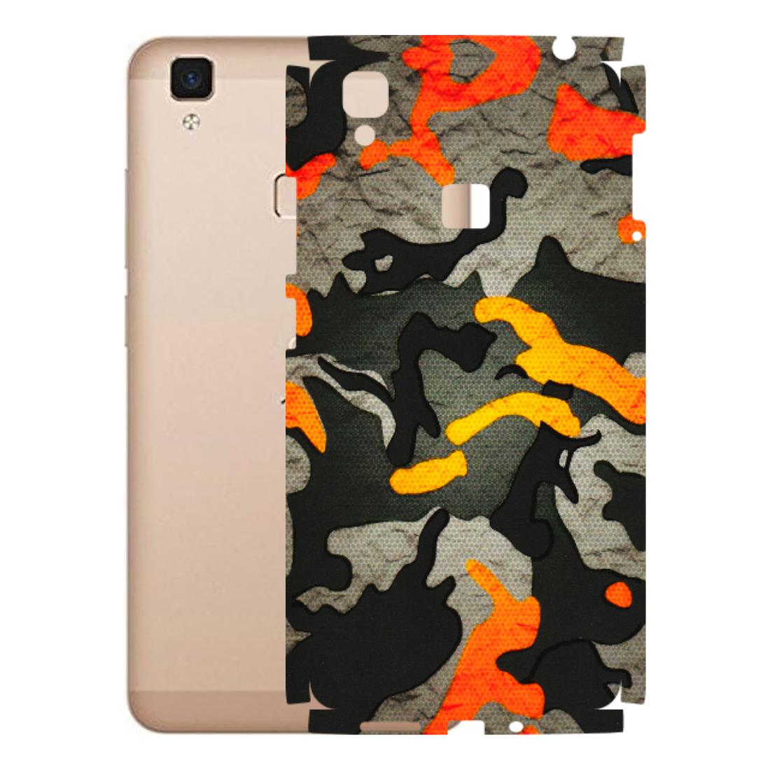 VIVO Z/V/X/T/U/S Series Phone Skins (All Models) - Orange Camouflage - 3D Embossed Finish (L-204) Vivo V3