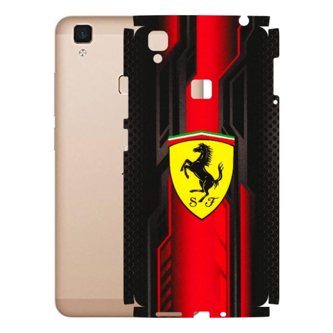 VIVO Z/V/X/T/U/S Series Phone Skins (All Models) - Black Ferrari Logo - 3D Embossed Finish (L-253) Vivo V3