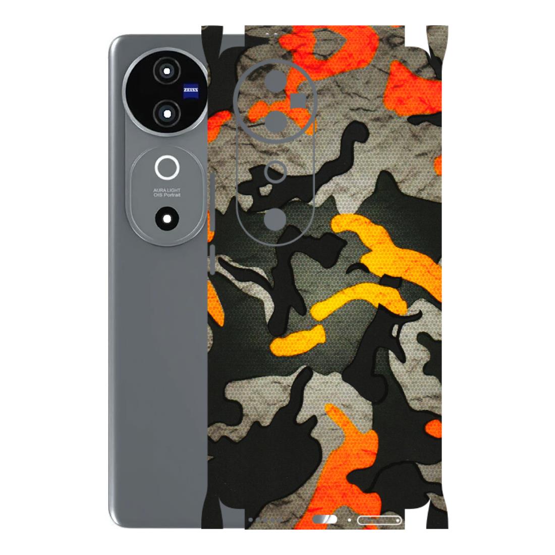 VIVO Z/V/X/T/U/S Series Phone Skins (All Models) - Orange Camouflage - 3D Embossed Finish (L-204) Vivo V40 5G