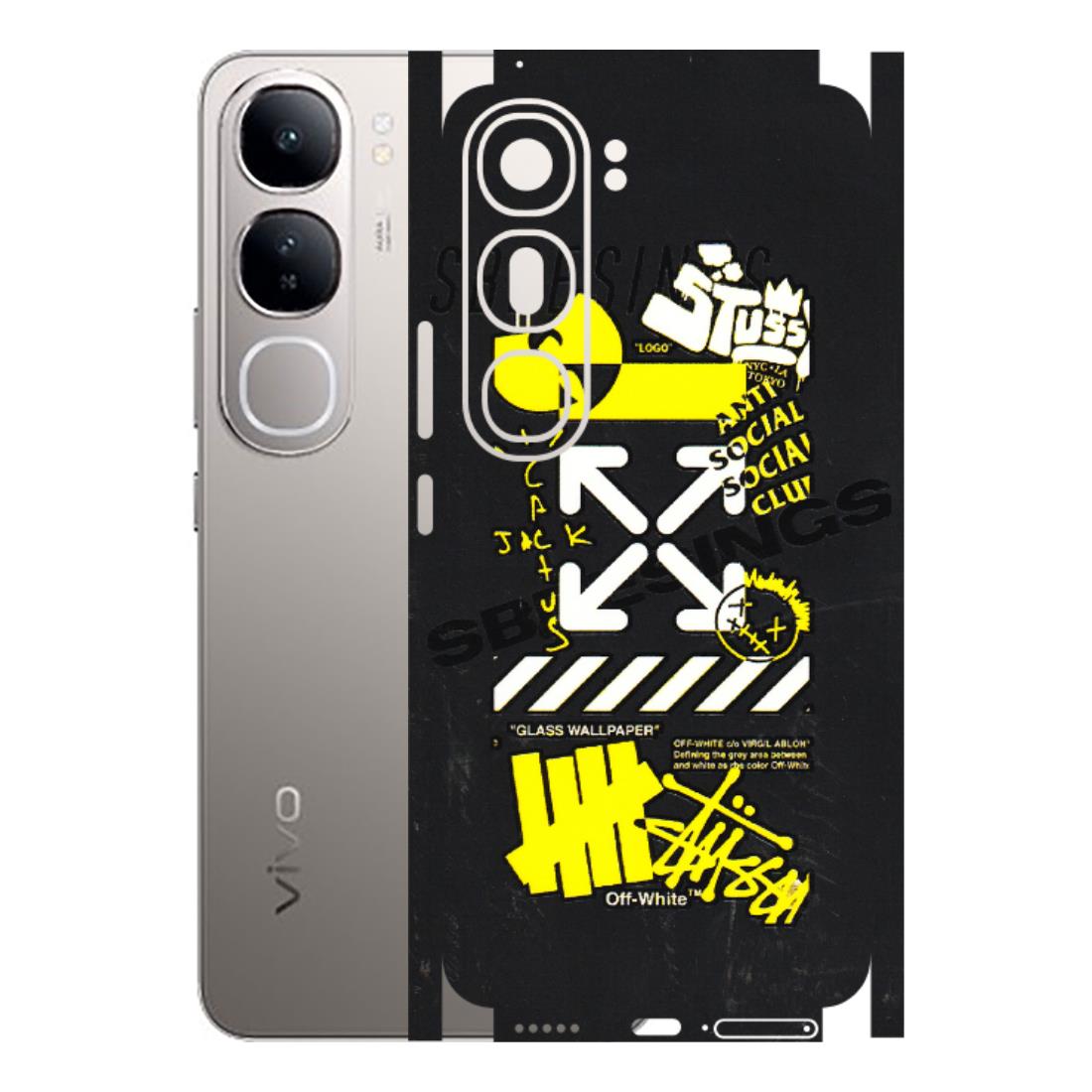 VIVO Z/V/X/T/U/S Series Phone Skins (All Models) - Anti Social Graffiti - 3D Embossed Finish (L-198) Vivo V40 Lite