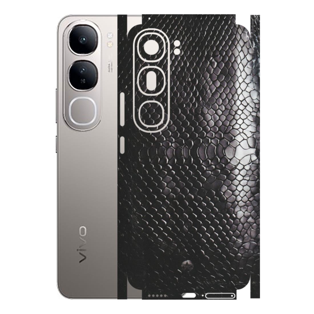 VIVO Z/V/X/T/U/S Series Phone Skins (All Models) - Black Snack Leather - Matte Finish (M-147) Vivo V40 Lite