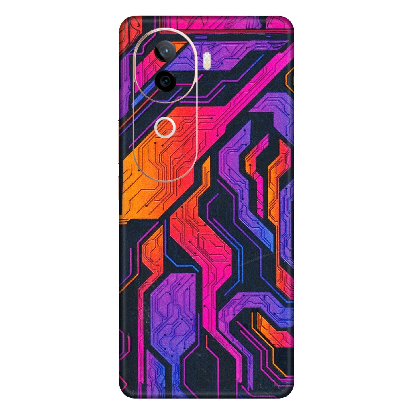 VIVO Z/V/X/T/U/S Series Phone Skins (All Models) - Tech Circuits Futuristic - 3D Embossed Finish (L-07) Vivo V40E (5G)