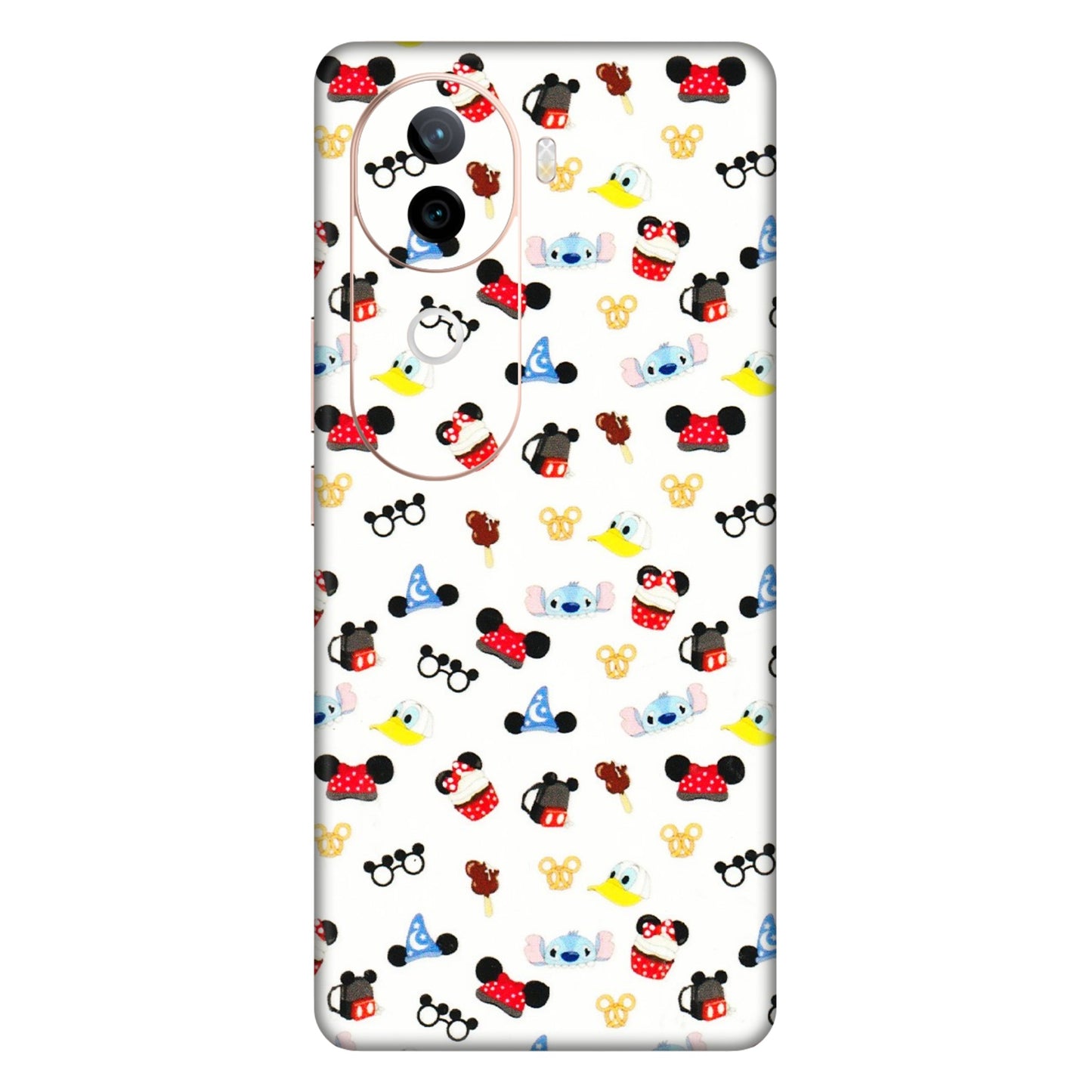 VIVO Z/V/X/T/U/S Series Phone Skins (All Models) - Minnie Mouse & Donald Doodles s - 3D Embossed Finish (L-194) Vivo V40E (5G)