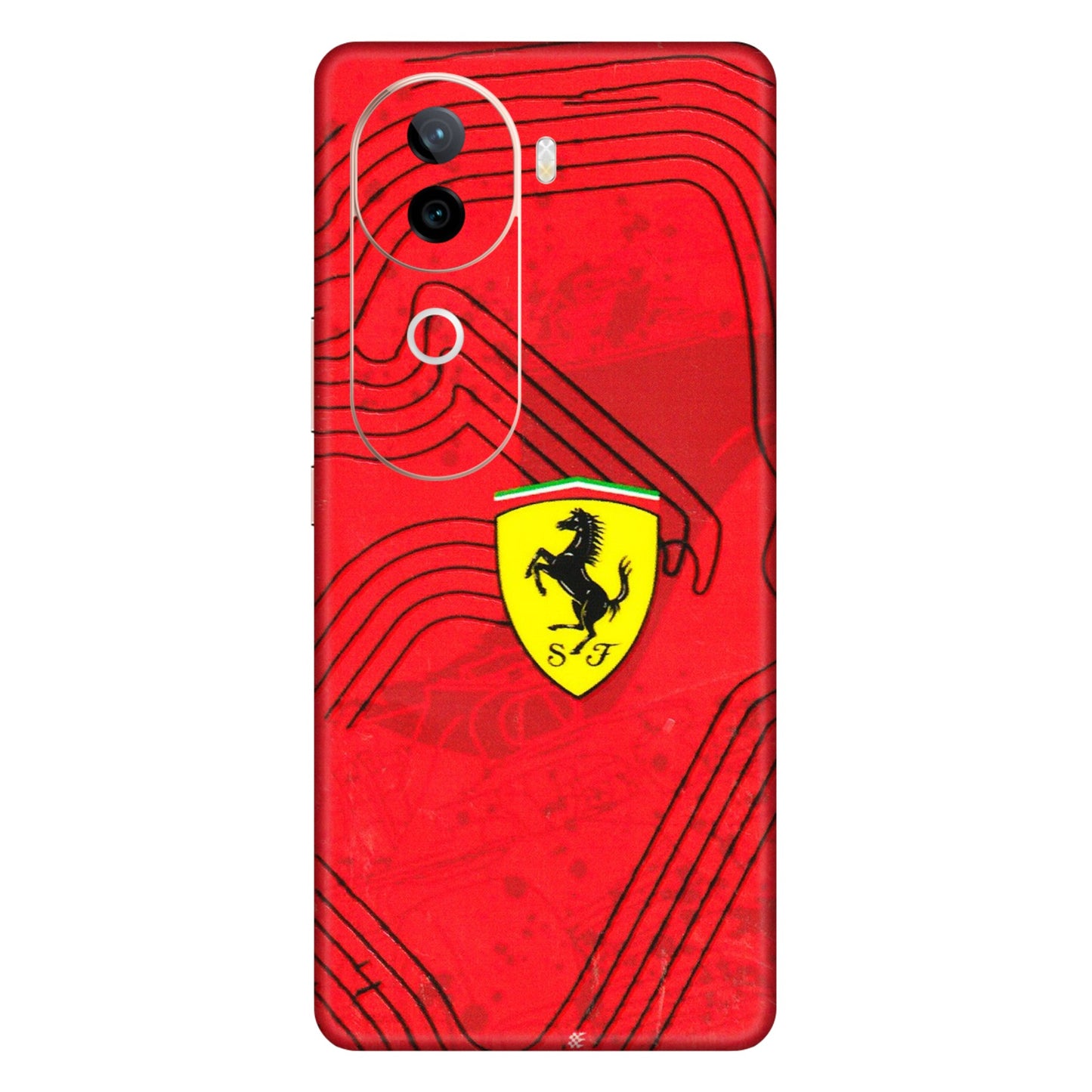 VIVO Z/V/X/T/U/S Series Phone Skins (All Models) - Red Ferrari Logo Stylish - 3D Embossed Finish (L-238) Vivo V40E (5G)