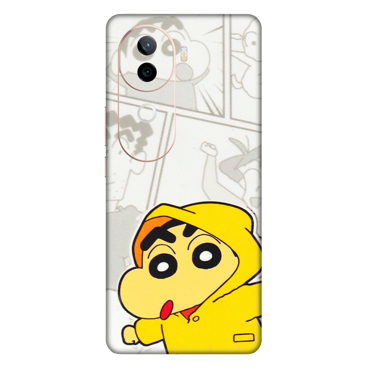 VIVO Z/V/X/T/U/S Series Phone Skins (All Models) - Yellow Shinchan Comic - 3D Embossed Finish (L-246) Vivo V40E (5G)