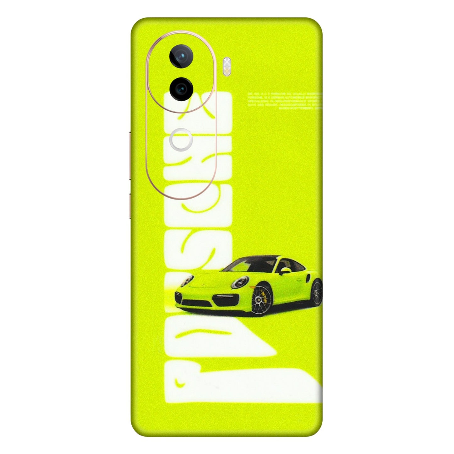 VIVO Z/V/X/T/U/S Series Phone Skins (All Models) - Lime Green Porche - 3D Embossed Finish (L-30) Vivo V40E (5G)