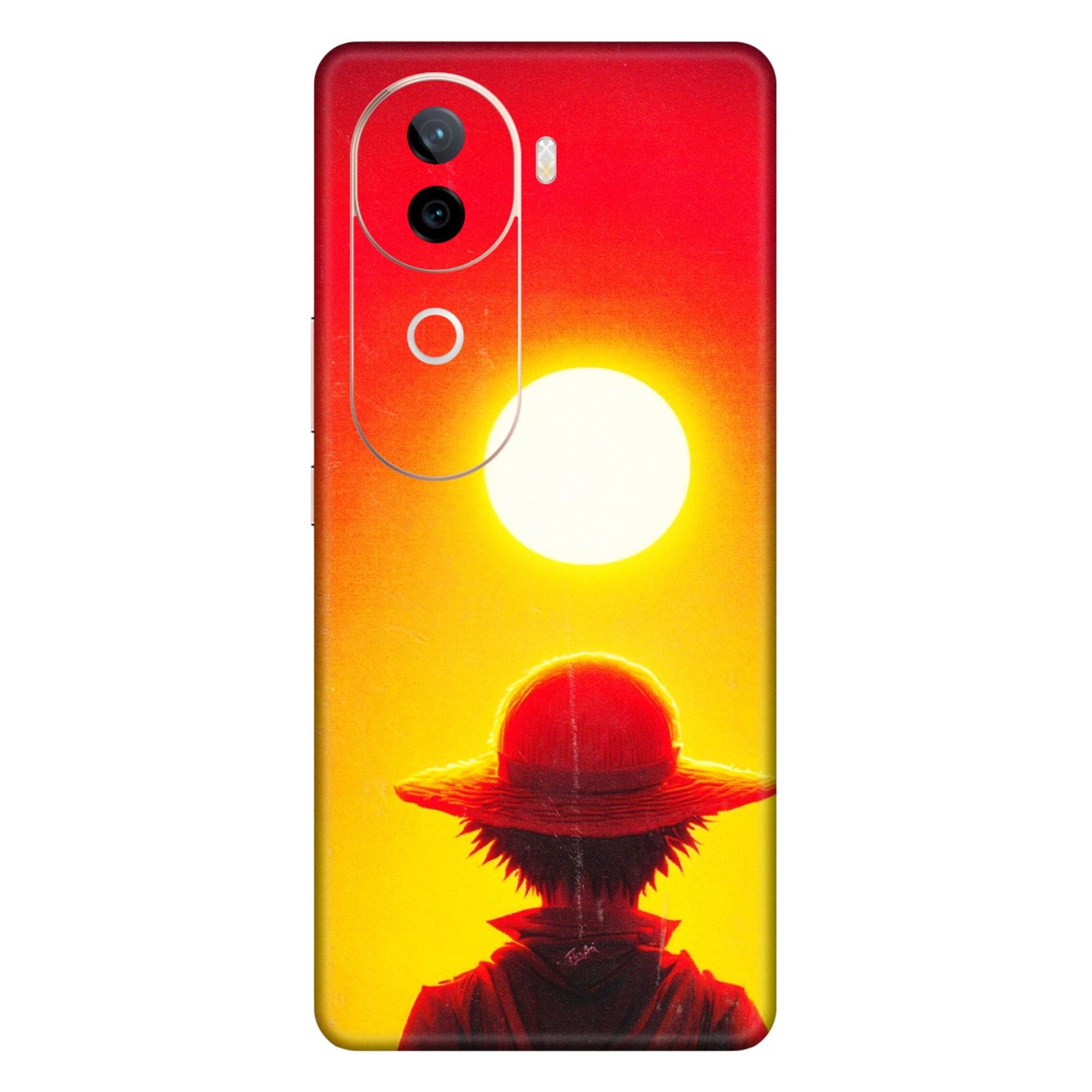 VIVO Z/V/X/T/U/S Series Phone Skins (All Models) - Cool Sunset With Monkey D.Luffy Anime - 3D Embossed Finish (L-329) Vivo V40E (5G)