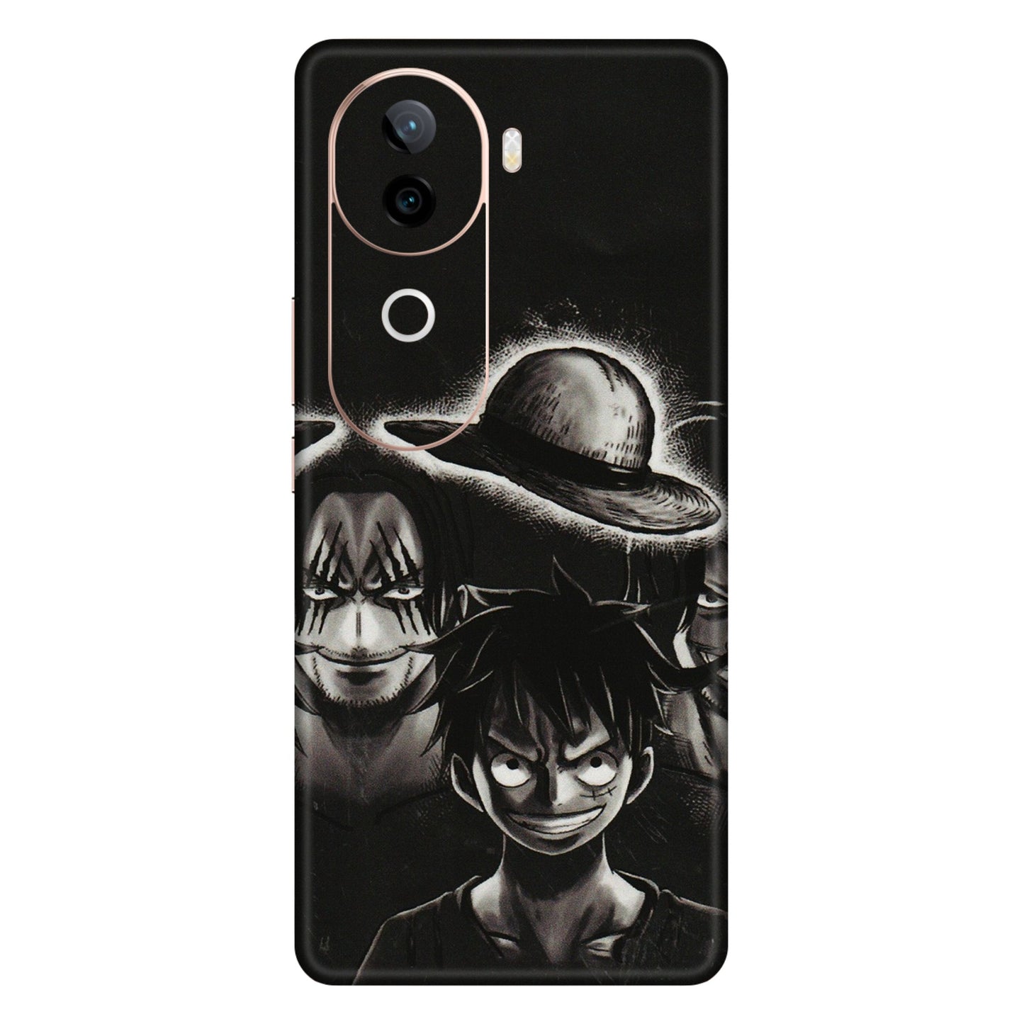 VIVO Z/V/X/T/U/S Series Phone Skins (All Models) - Black Luffy Hat - 3D Embossed Finish (L-57) Vivo V40E (5G)