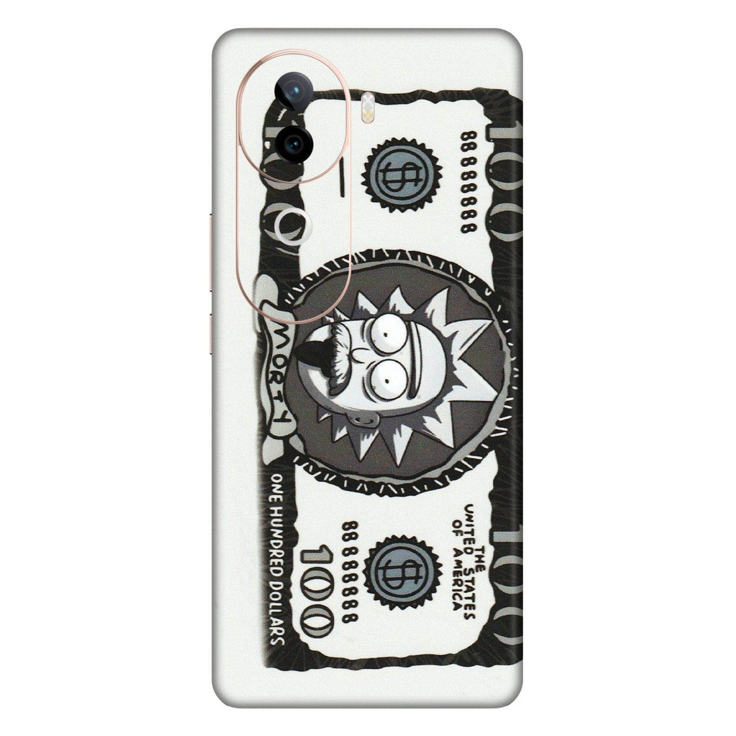 VIVO Z/V/X/T/U/S Series Phone Skins (All Models) - Rick And Morty Hundred Dollar Anime - Matte Finish (M-161) Vivo V40E (5G)
