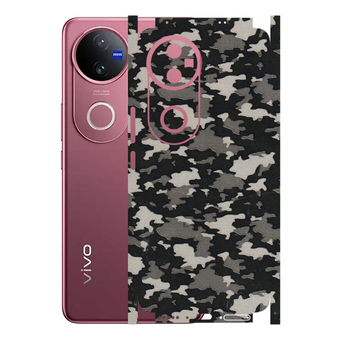 VIVO Z/V/X/T/U/S Series Phone Skins (All Models) - Black/Grey Camoflaunge - 3D Embossed Finish (L-142) Vivo V50 5G
