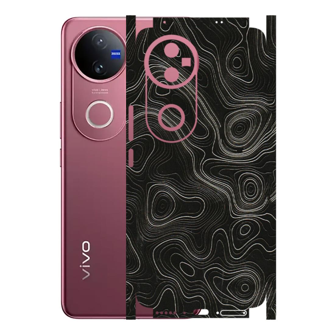 VIVO Z/V/X/T/U/S Series Phone Skins (All Models) - Black Swirl - 3D Embossed Finish (L-196) Vivo V50 5G