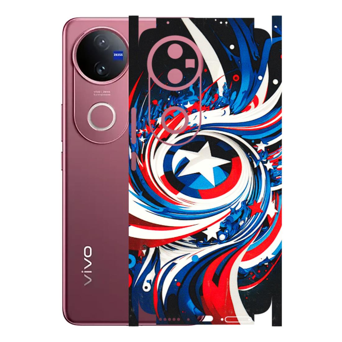 VIVO Z/V/X/T/U/S Series Phone Skins (All Models) - Captain America Logo - 3D Embossed Finish (L-307) Vivo V50 5G