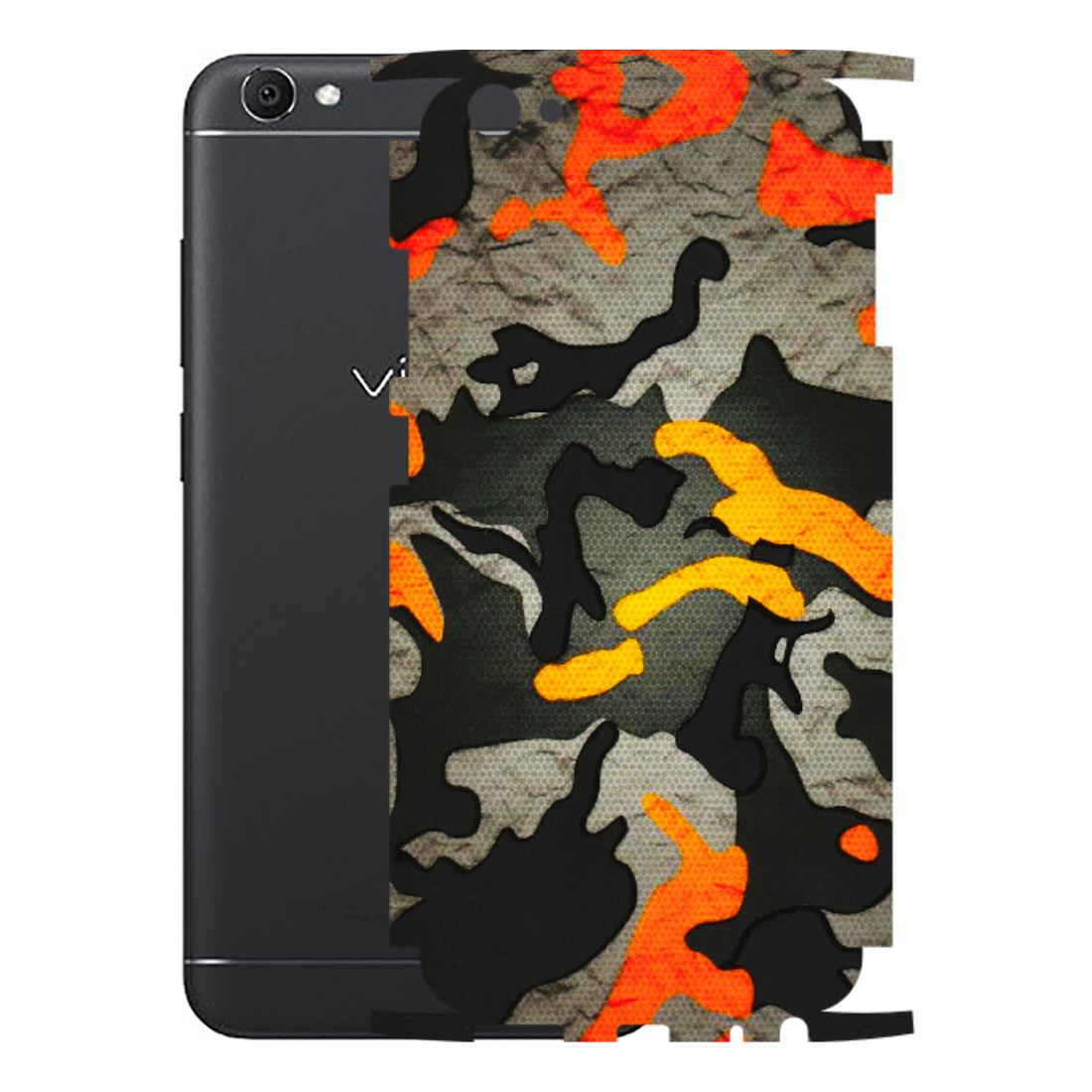 VIVO Z/V/X/T/U/S Series Phone Skins (All Models) - Orange Camouflage - 3D Embossed Finish (L-204) Vivo V5 S