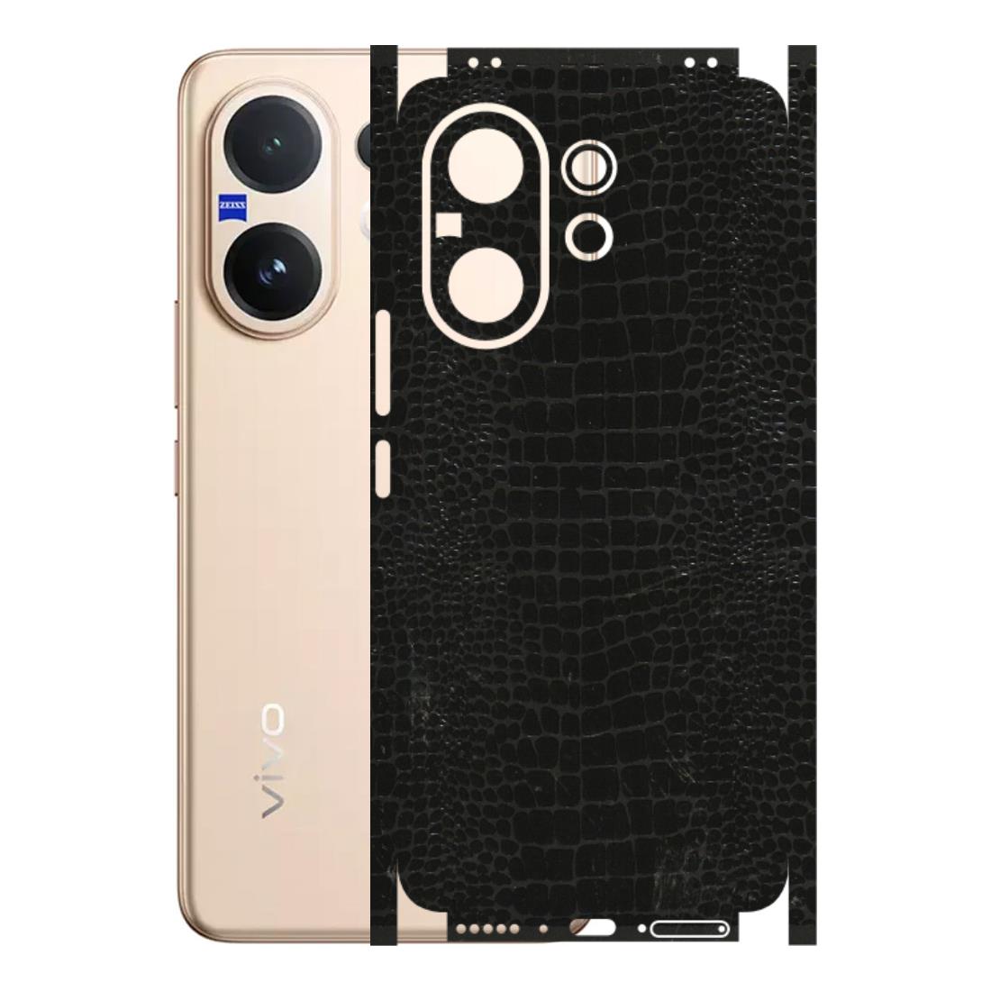 VIVO Z/V/X/T/U/S Series Phone Skins (All Models) - Snake Leather Black - 3D Embossed Finish (L-107) Vivo V60 5G