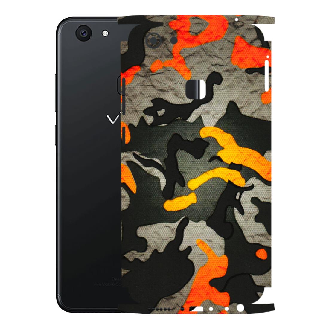 VIVO Z/V/X/T/U/S Series Phone Skins (All Models) - Orange Camouflage - 3D Embossed Finish (L-204) Vivo V7 Plus