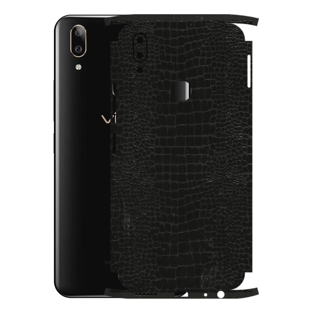 VIVO Z/V/X/T/U/S Series Phone Skins (All Models) - Snake Leather Black - 3D Embossed Finish (L-107) Vivo V9 Pro