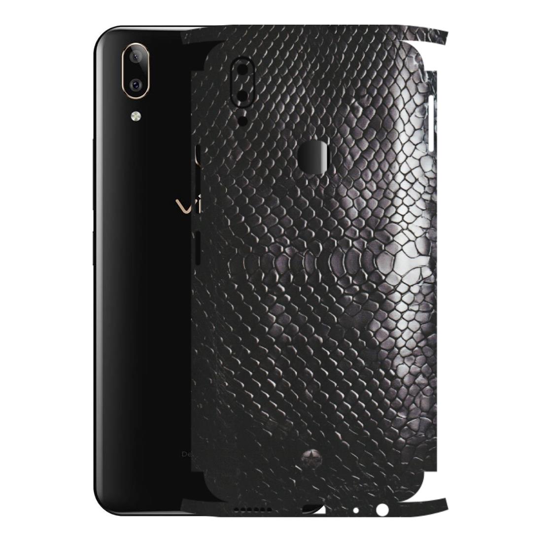 VIVO Z/V/X/T/U/S Series Phone Skins (All Models) - Black Snack Leather - Matte Finish (M-147) Vivo V9 Pro