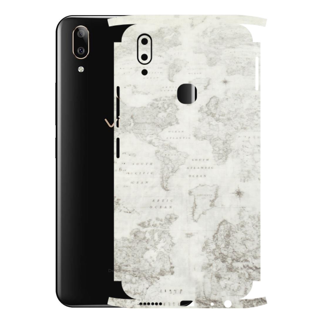 VIVO Z/V/X/T/U/S Series Phone Skins (All Models) - World Travel Map - Transparent Finish (T-04) Vivo V9 Pro