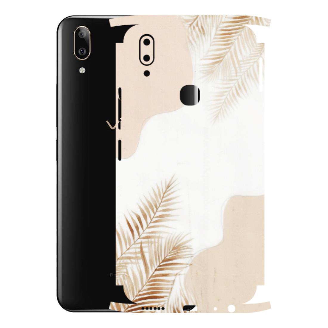 VIVO Z/V/X/T/U/S Series Phone Skins (All Models) - Gold Petals Abstract - Transparent Finish (T-08) Vivo V9 Pro