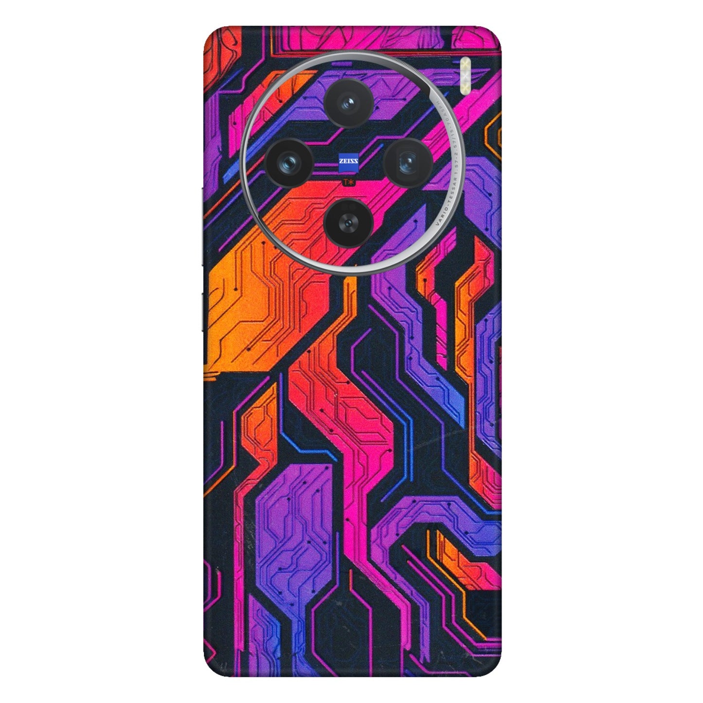 VIVO Z/V/X/T/U/S Series Phone Skins (All Models) - Tech Circuits Futuristic - 3D Embossed Finish (L-07) Vivo X100 (5G)