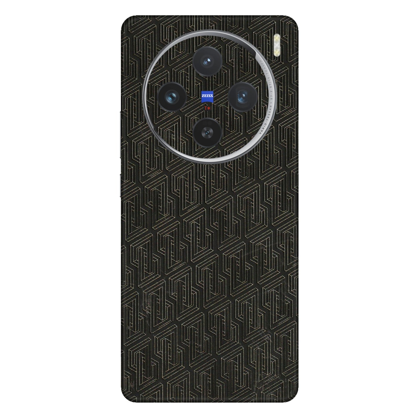 VIVO Z/V/X/T/U/S Series Phone Skins (All Models) - Black Abstract Pattern - 3D Embossed Finish (L-117) Vivo X100 (5G)
