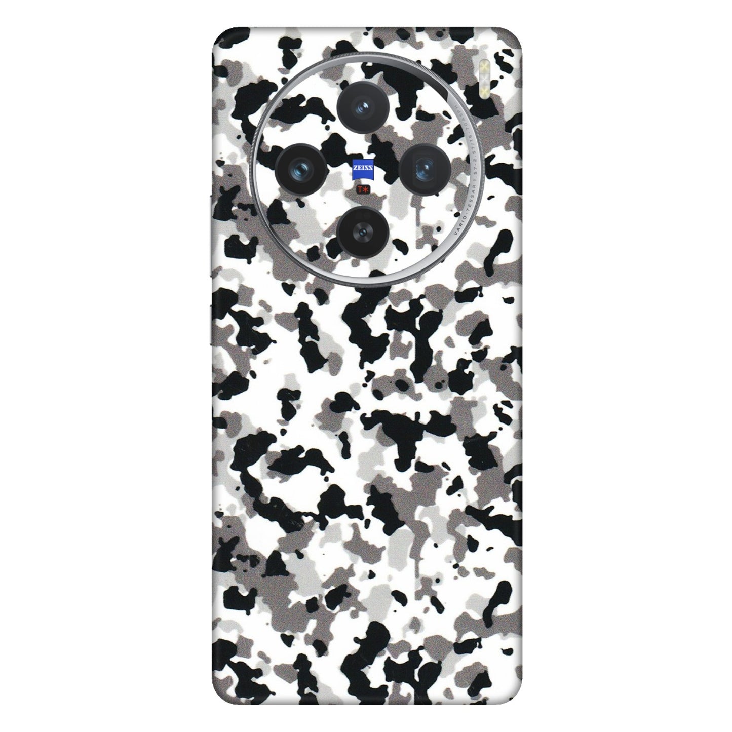 VIVO Z/V/X/T/U/S Series Phone Skins (All Models) - White Black Camouflage - 3D Embossed Finish (L-18) Vivo X100 (5G)