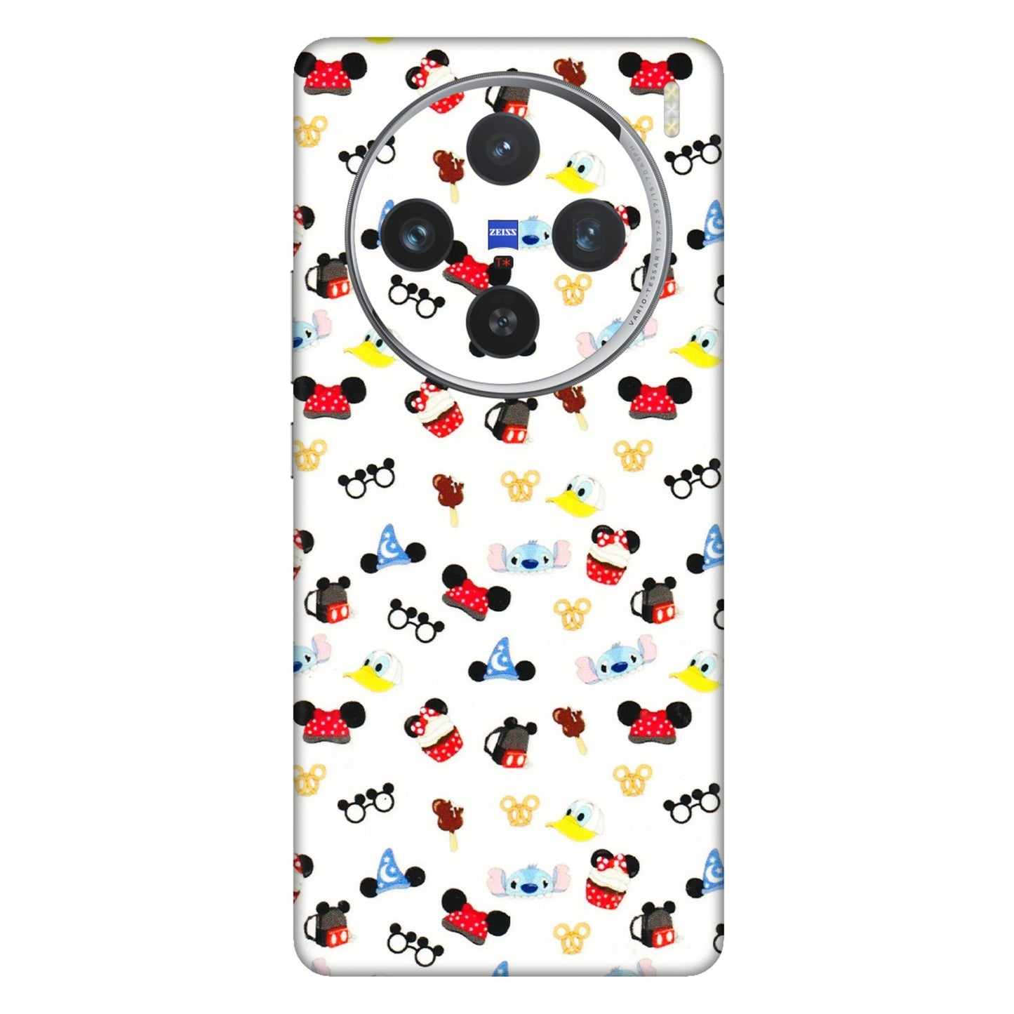 VIVO Z/V/X/T/U/S Series Phone Skins (All Models) - Minnie Mouse & Donald Doodles s - 3D Embossed Finish (L-194) Vivo X100 (5G)