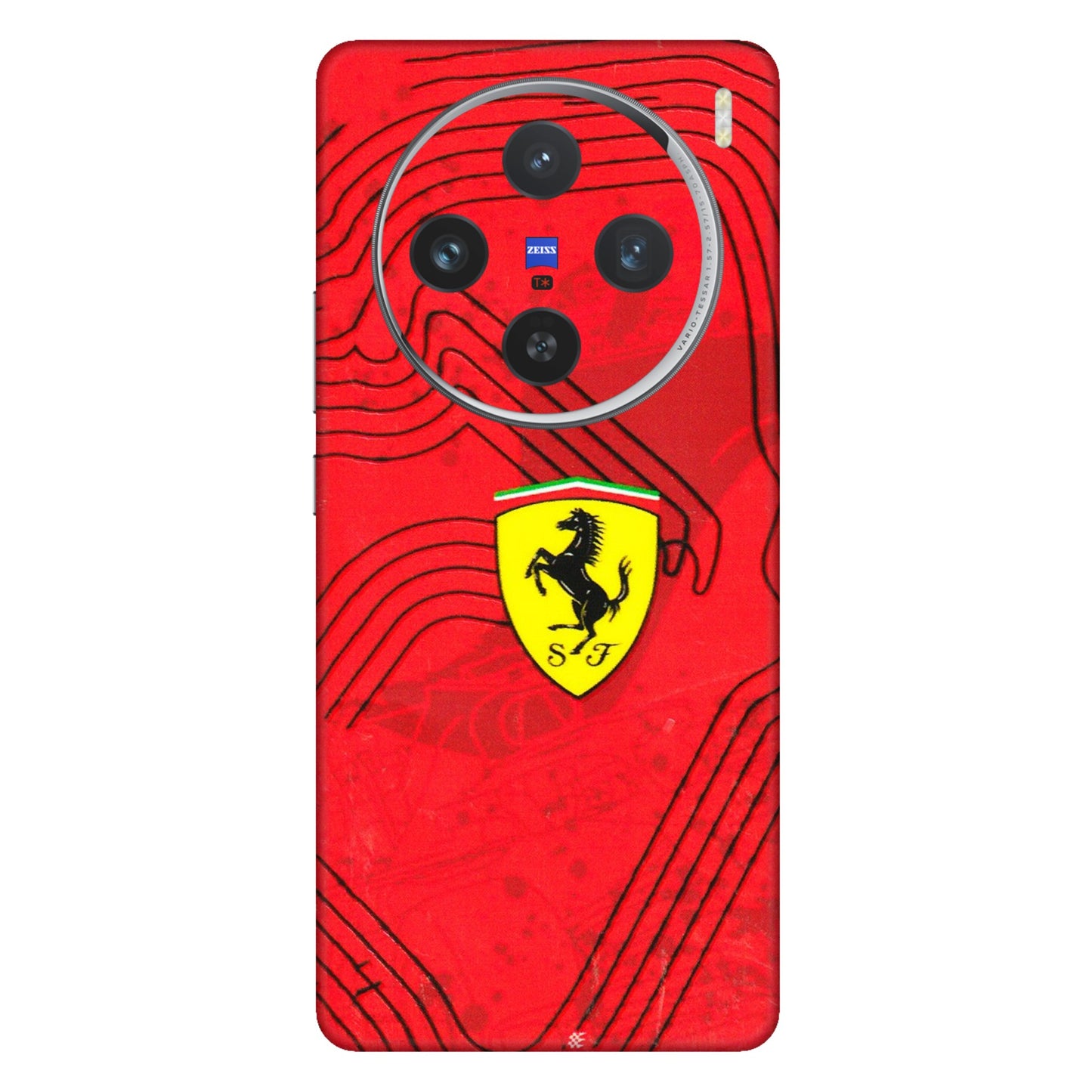 VIVO Z/V/X/T/U/S Series Phone Skins (All Models) - Red Ferrari Logo Stylish - 3D Embossed Finish (L-238) Vivo X100 (5G)