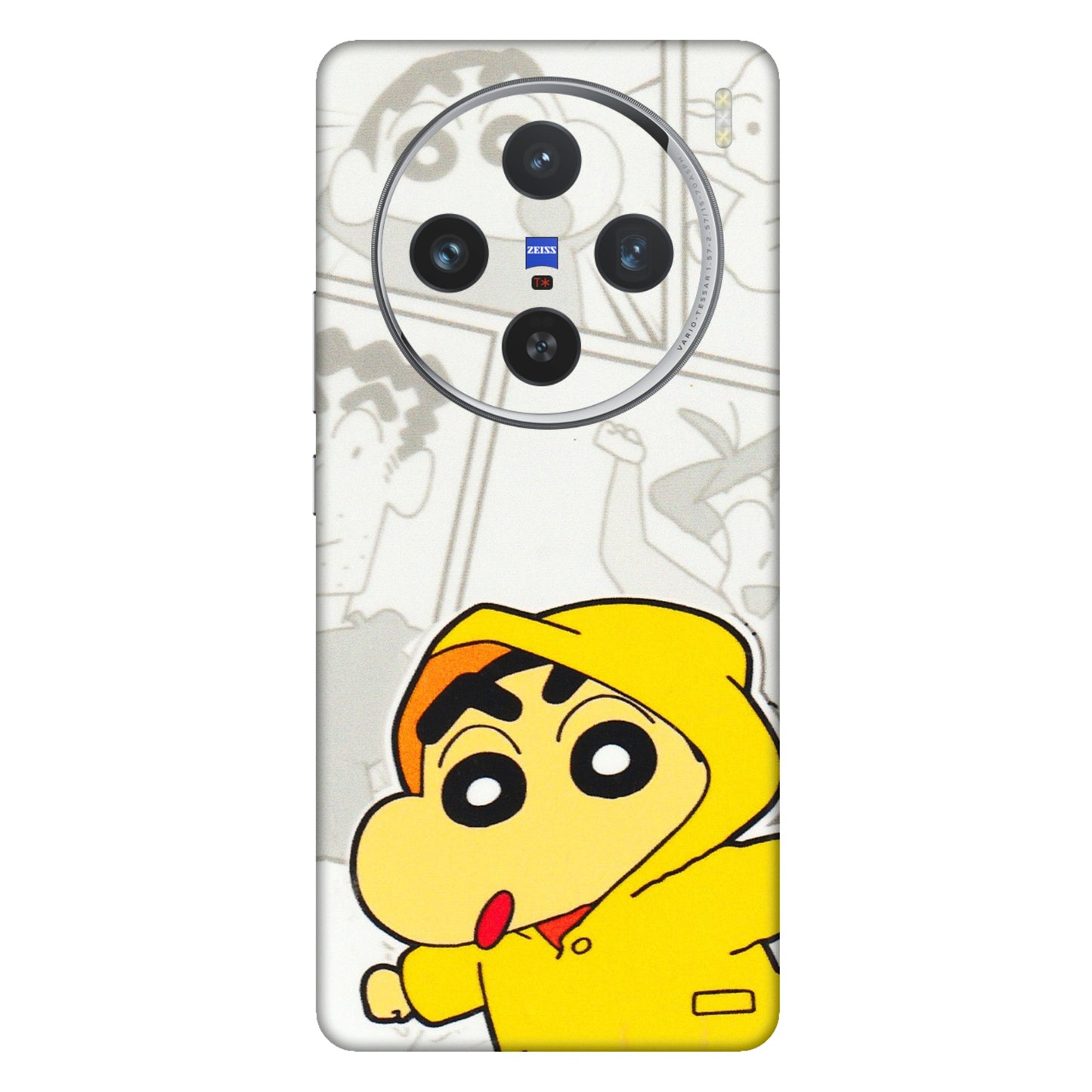 VIVO Z/V/X/T/U/S Series Phone Skins (All Models) - Yellow Shinchan Comic - 3D Embossed Finish (L-246) Vivo X100 (5G)