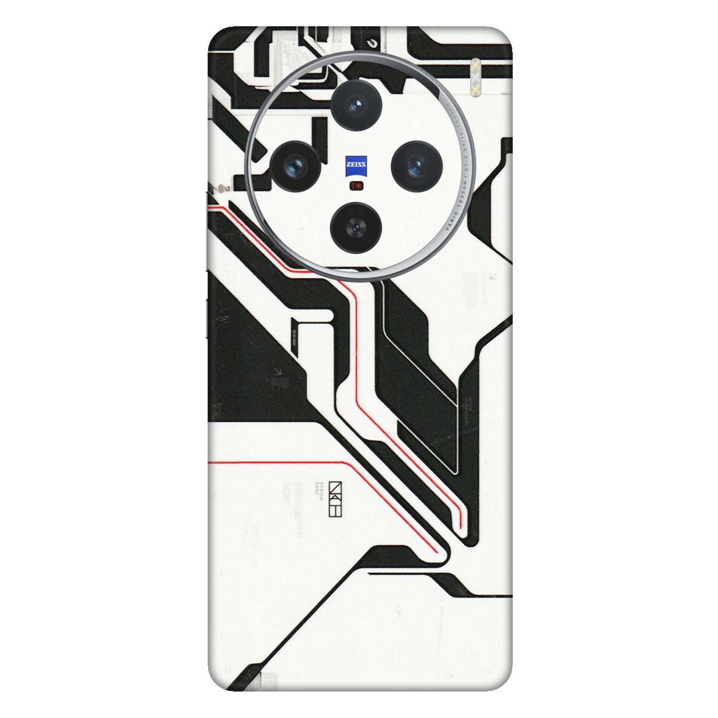 VIVO Z/V/X/T/U/S Series Phone Skins (All Models) - White Techy Logo - 3D Embossed Finish (L-312) Vivo X100 (5G)