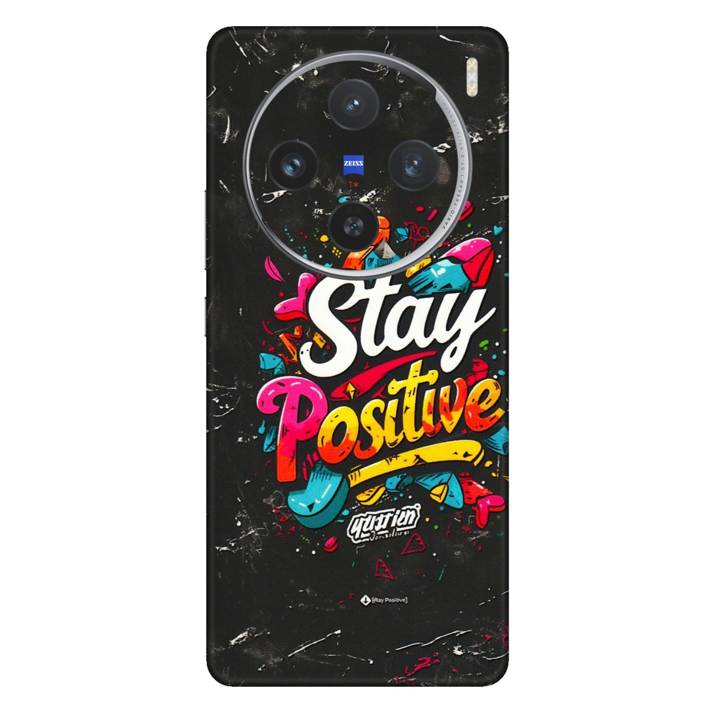 VIVO Z/V/X/T/U/S Series Phone Skins (All Models) - Stay Positive Black - 3D Embossed Finish (L-31) Vivo X100 (5G)