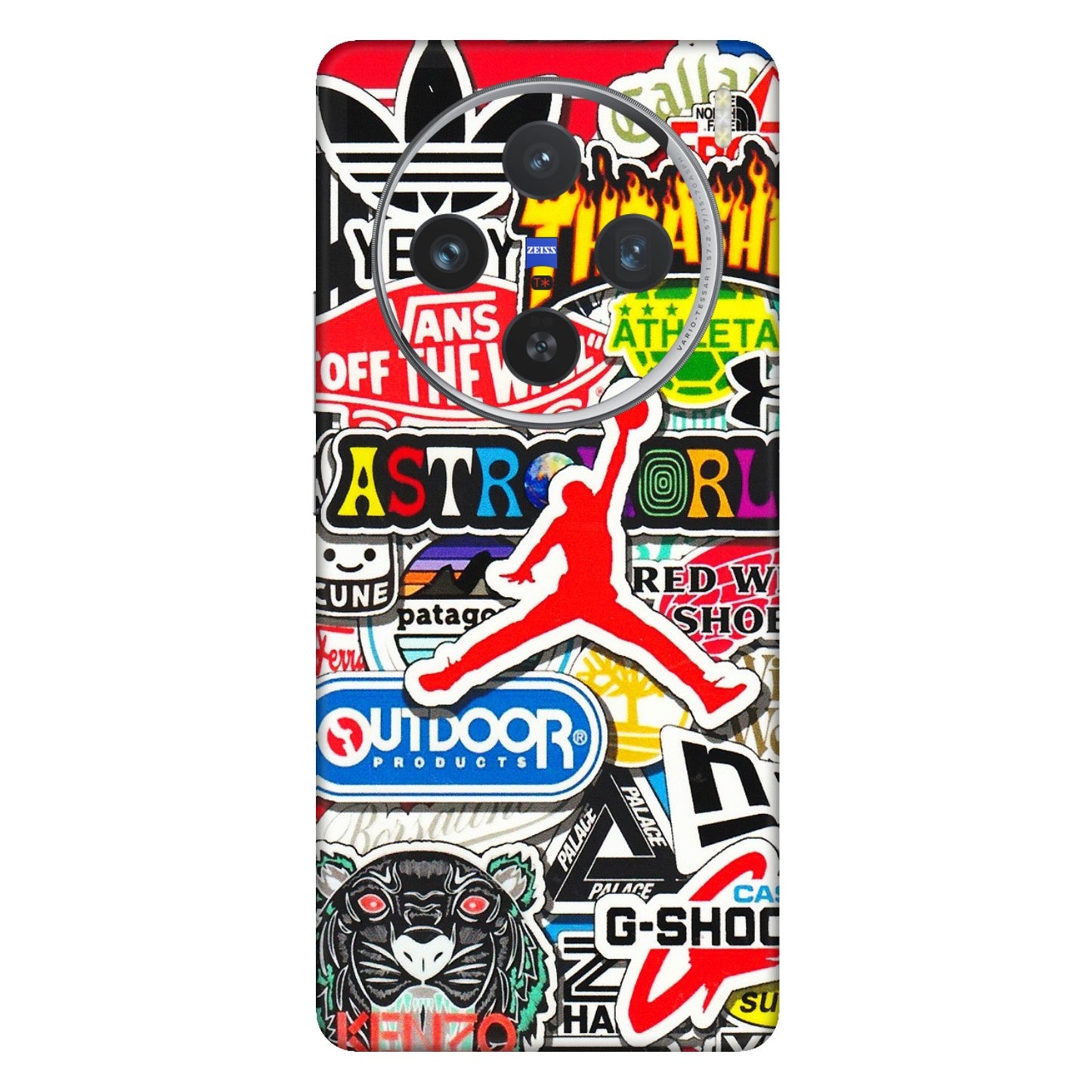 VIVO Z/V/X/T/U/S Series Phone Skins (All Models) - Multi Brands Sticker Graffiti - 3D Embossed Finish (L-37) Vivo X100 (5G)