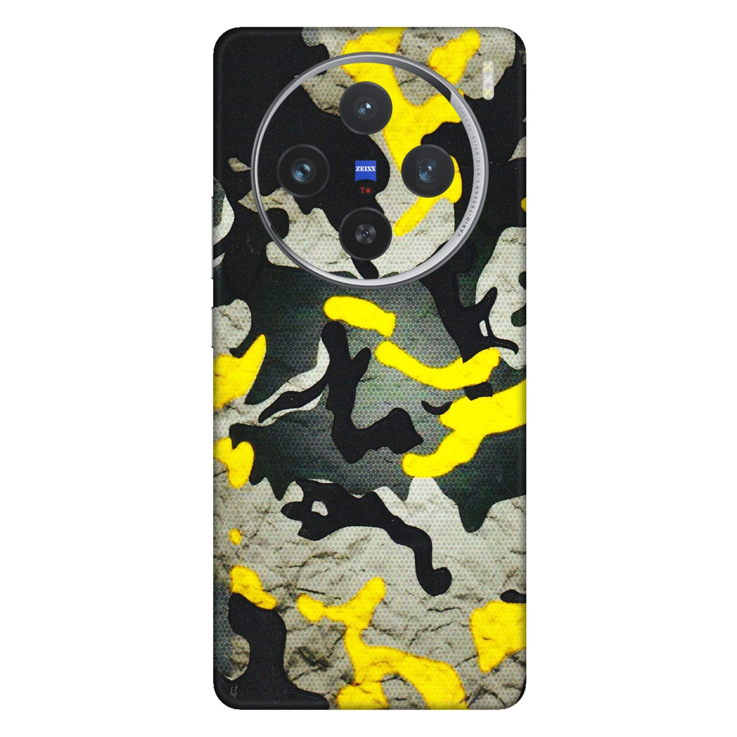 VIVO Z/V/X/T/U/S Series Phone Skins (All Models) - Yellow Camouflage - 3D Embossed Finish (L-61) Vivo X100 (5G)