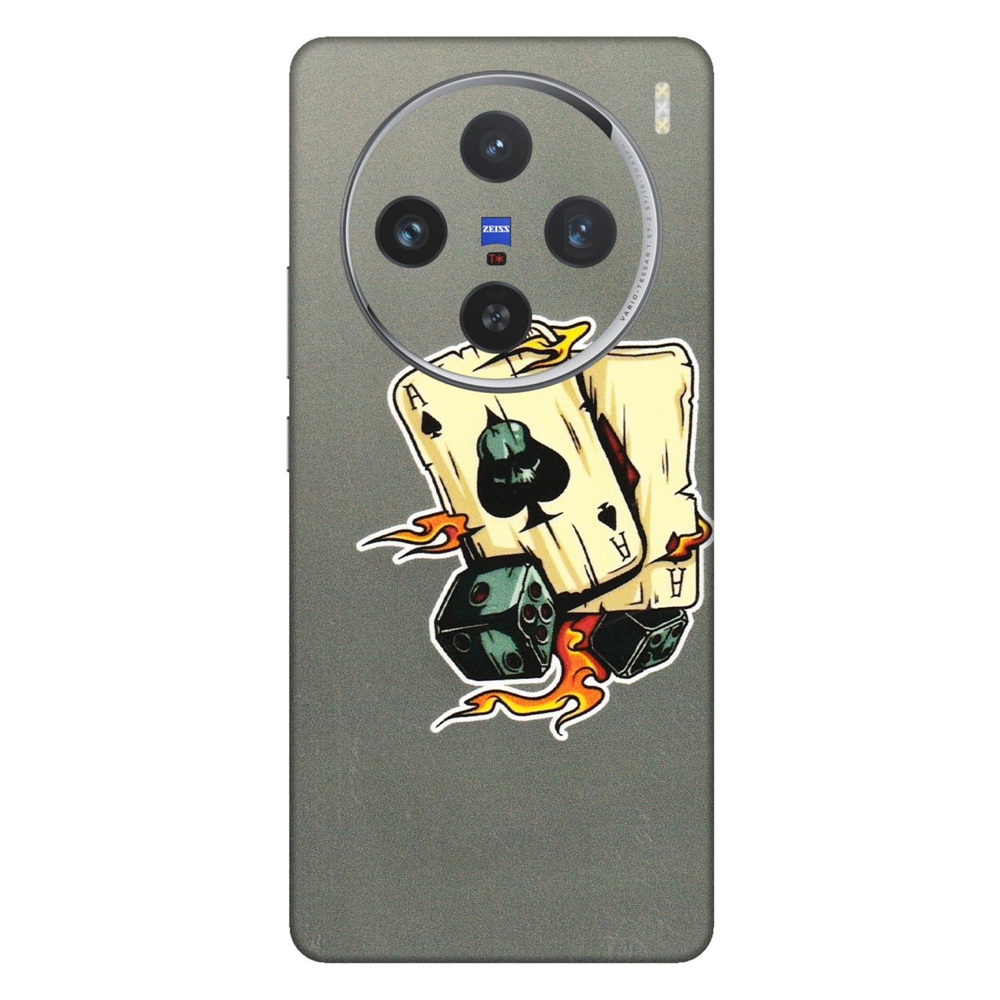 VIVO Z/V/X/T/U/S Series Phone Skins (All Models) - Grey Cards Of Ace - 3D Embossed Finish (L-77) Vivo X100 (5G)