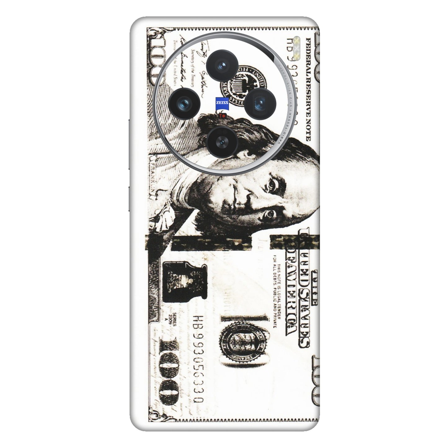 VIVO Z/V/X/T/U/S Series Phone Skins (All Models) - 100 Dollar Currency - Transparent Finish (T-01) Vivo X100 (5G)