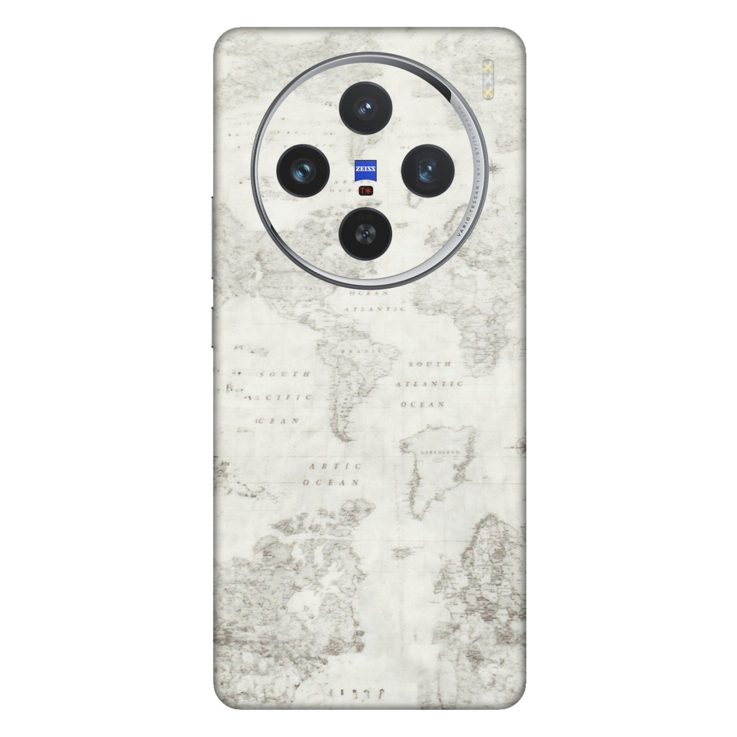 VIVO Z/V/X/T/U/S Series Phone Skins (All Models) - World Travel Map - Transparent Finish (T-04) Vivo X100 (5G)