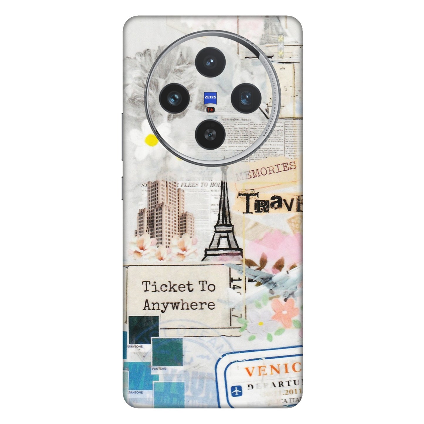 VIVO Z/V/X/T/U/S Series Phone Skins (All Models) - Travel Memories - Transparent Finish (T-09) Vivo X100 (5G)
