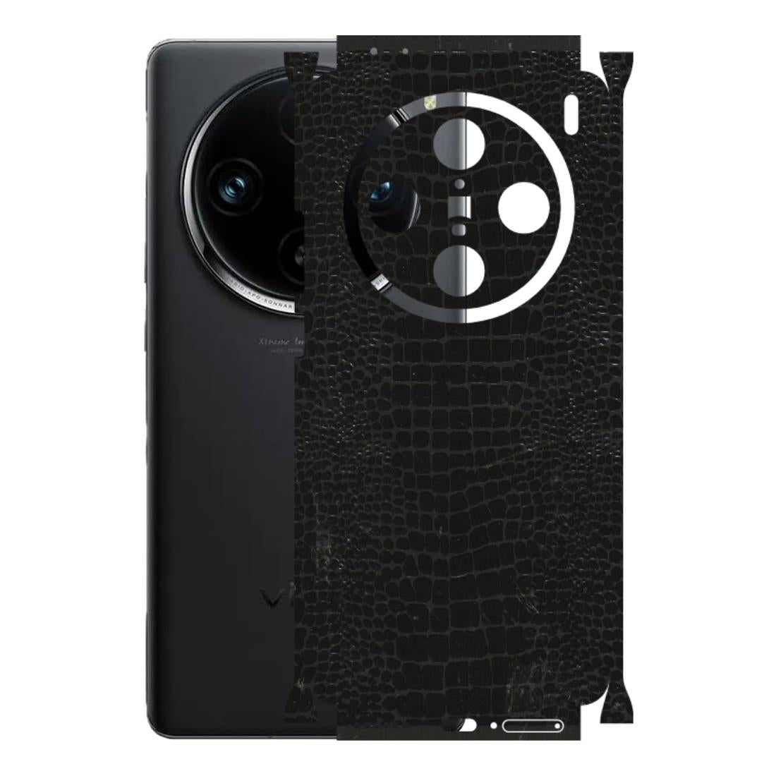 VIVO Z/V/X/T/U/S Series Phone Skins (All Models) - Snake Leather Black - 3D Embossed Finish (L-107) Vivo X100 Pro