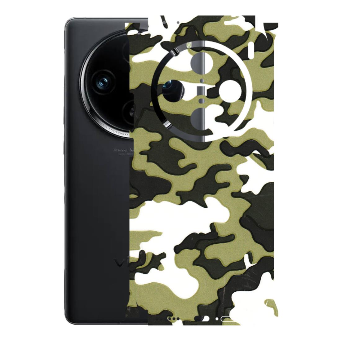 VIVO Z/V/X/T/U/S Series Phone Skins (All Models) - Camouflages White And Green - 3D Embossed Finish (L-243) Vivo X100 Pro