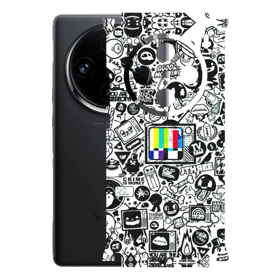 VIVO Z/V/X/T/U/S Series Phone Skins (All Models) - Doodles Positive Art - 3D Embossed Finish (L-263) Vivo X100 Pro