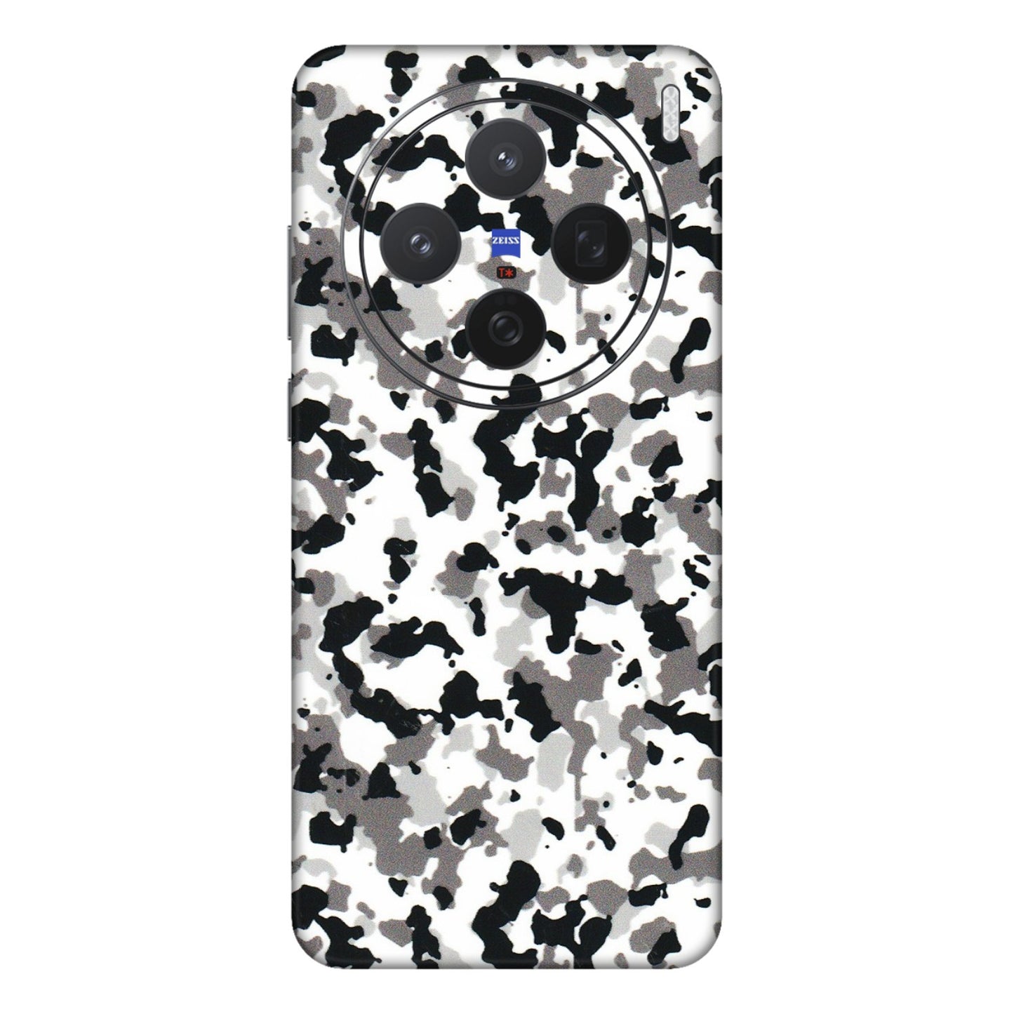 VIVO Z/V/X/T/U/S Series Phone Skins (All Models) - White Black Camouflage - 3D Embossed Finish (L-18) Vivo X200 (5G)