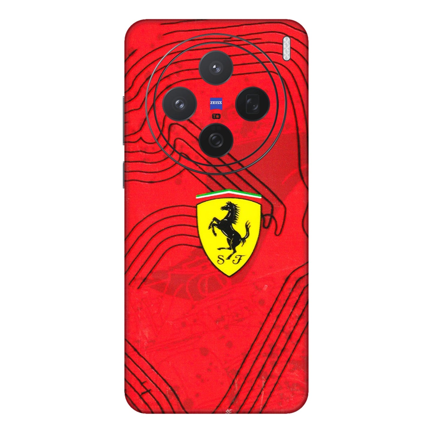 VIVO Z/V/X/T/U/S Series Phone Skins (All Models) - Red Ferrari Logo Stylish - 3D Embossed Finish (L-238) Vivo X200 (5G)