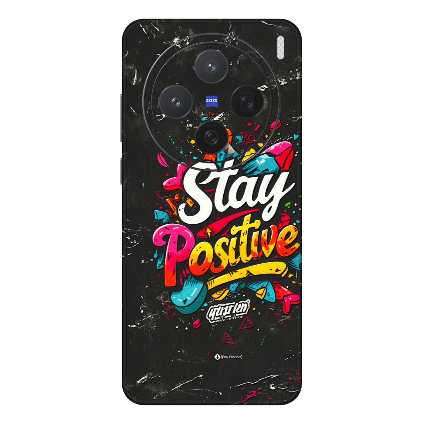 VIVO Z/V/X/T/U/S Series Phone Skins (All Models) - Stay Positive Black - 3D Embossed Finish (L-31) Vivo X200 (5G)