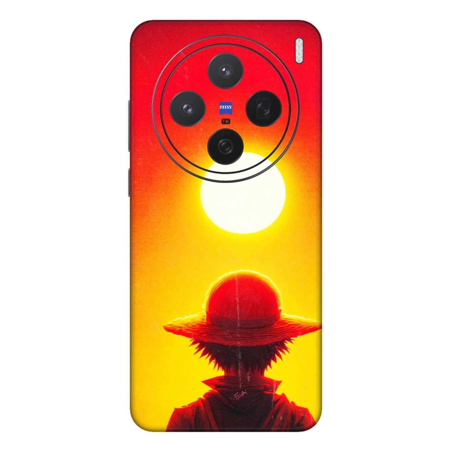VIVO Z/V/X/T/U/S Series Phone Skins (All Models) - Cool Sunset With Monkey D.Luffy Anime - 3D Embossed Finish (L-329) Vivo X200 (5G)