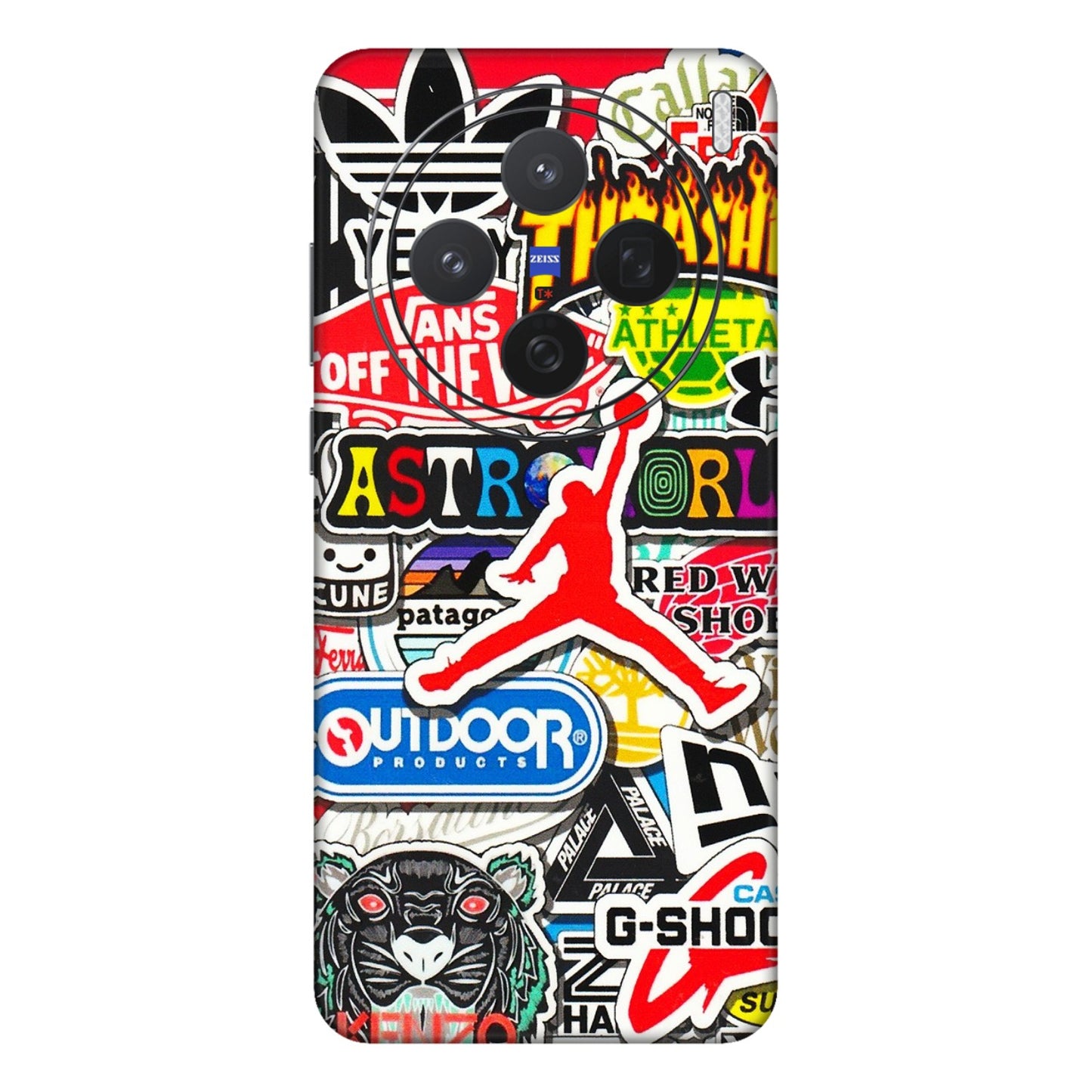 VIVO Z/V/X/T/U/S Series Phone Skins (All Models) - Multi Brands Sticker Graffiti - 3D Embossed Finish (L-37) Vivo X200 (5G)